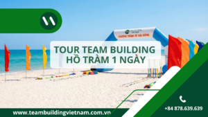 Khung cảnh bãi biển Hồ Tràm tuyệt đẹp, địa điểm lý tưởng cho tour team building Hồ Tràm 1 ngày đầy năng lượng.
