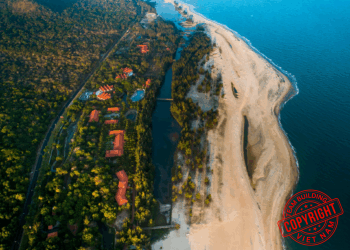 Toàn cảnh một resort sang trọng tại Vũng Tàu với không gian bãi cỏ và bãi biển lý tưởng cho việc tổ chức team building