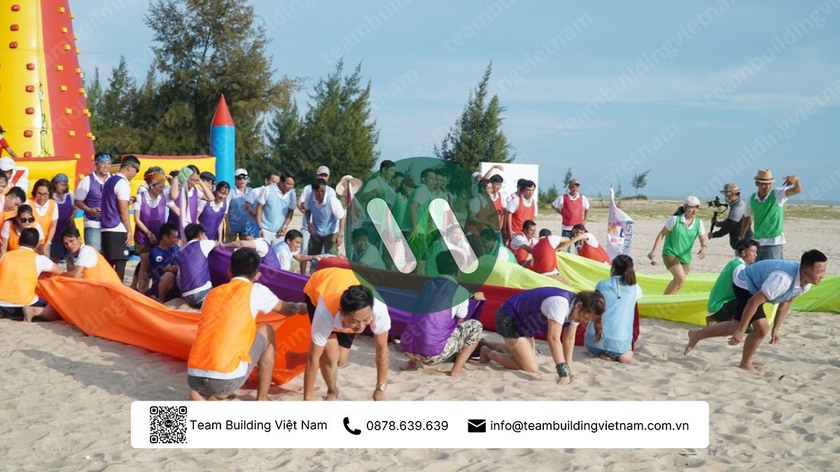 Các trò chơi team building bãi biển Vũng Tàu sôi động giúp gắn kết tinh thần đồng đội