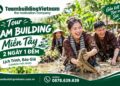 Đoàn khách doanh nghiệp tham gia tour team building Miền Tây 2 ngày 1 đêm với hoạt động tát mương bắt cá cập nhật tháng 9/2026.