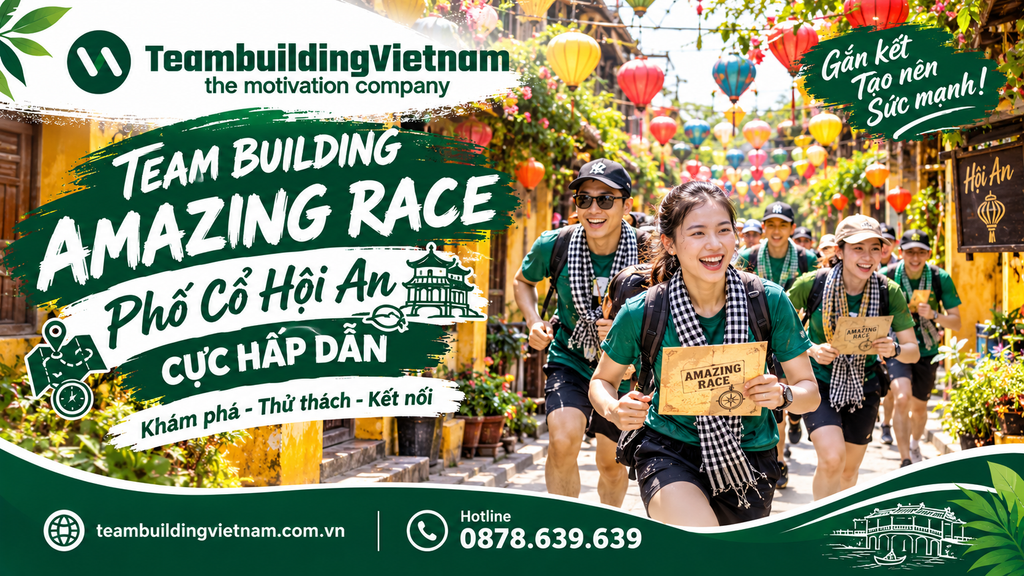 Các hoạt động giải mật thư trong kịch bản Amazing Race khám phá Phố cổ Hội An đầy hấp dẫn. Tour team building Đà Nẵng Hội An